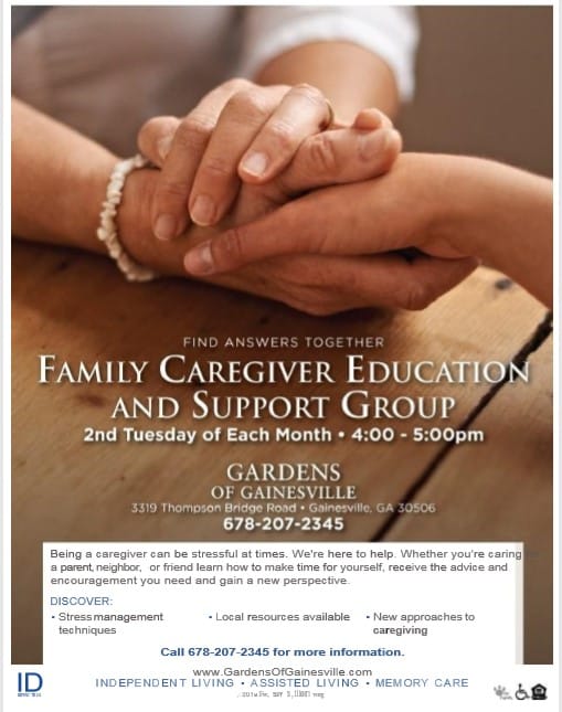 Family Caregiver Education and Support Group in Flowery Branch, Georgia